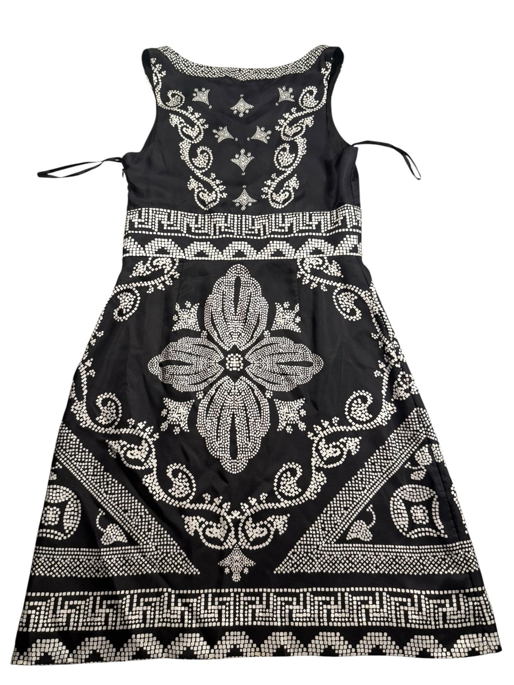 White House Black Market Size 2 100% Silk Sleeveless Midi Dress Embellished - Picture 2 of 7